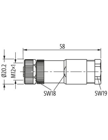 Wtyczka M12 żeńska, prosta T-cod. 4-polowa, zaciski śrubowe 7000-P7411-0000000 | Przewody i Złącza | Eshop Dopak | Wszystko dla 