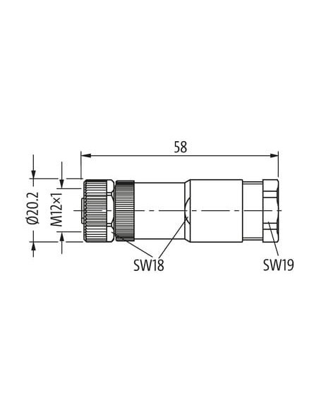Wtyczka M12 żeńska 0° S-cod 7000-P6411-0000000 | Przewody i Złącza | Eshop Dopak | Wszystko dla Przemysłu