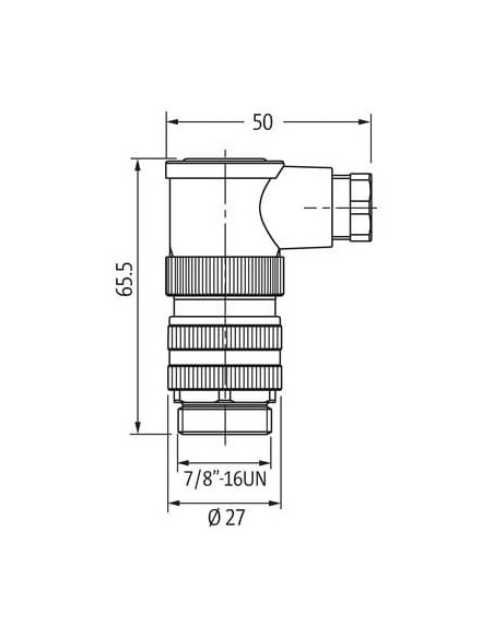 Wtyczka 7/8" męski, kątowa, skręcana, zaciski śrubowe 7000-78141-0000000 | Przewody i Złącza | Eshop Dopak | Wszystko dla Przemy