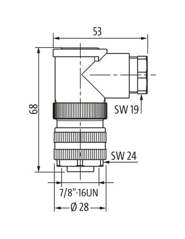 Wtyczka żeńska 7/8" kątowa 7000-78271-0000000 | Przewody i Złącza | Eshop Dopak | Wszystko dla Przemysłu