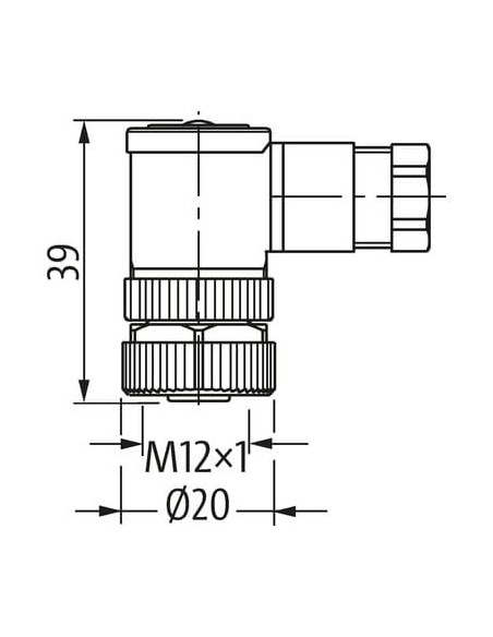 Wtyczka M12 żeńska, kątowa T-cod. 4-polowa, maks. 1,5 mm? 7000-P7421-0000000 | Przewody i Złącza | Eshop Dopak | Wszystko dla Pr