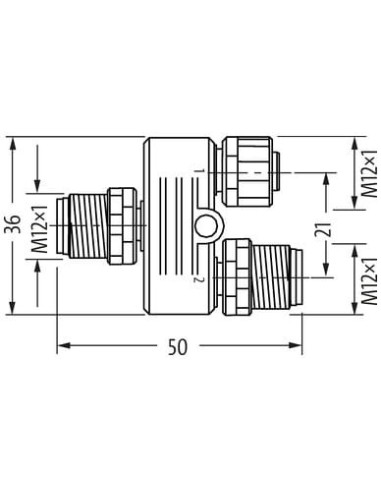 Trójnik Profibus M12 Kod B. 5-polowy, ekranowany 7000-44151-0000000 | Przewody i Złącza | Eshop Dopak | Wszystko dla Przemysłu