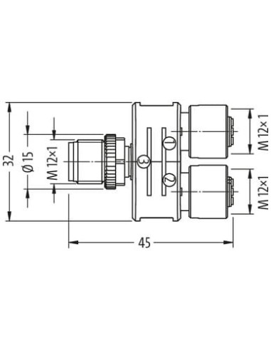Trójnik M12 Slimline męski, 5-polowy - 2xM12 żeński, 4-polowy 7000-41131-0000000 | Przewody i Złącza | Eshop Dopak | Wszystko dl
