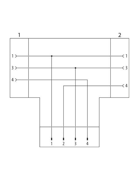 Trójnik M12 Slimline męski, 4-polowy - 2xM8 żeński, 3-polowy 7000-41211-0000000 | Przewody i Złącza | Eshop Dopak | Wszystko dla