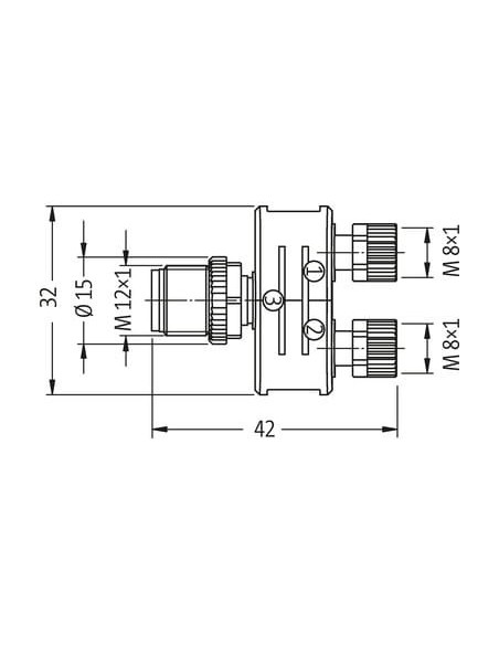 Trójnik M12 Slimline męski, 4-polowy - 2xM8 żeński, 3-polowy 7000-41211-0000000 | Przewody i Złącza | Eshop Dopak | Wszystko dla