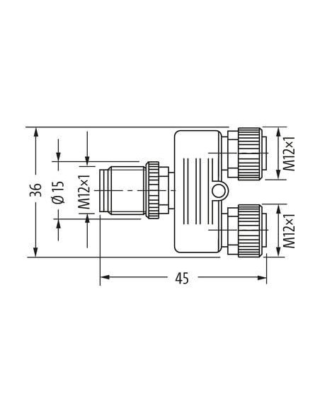 Trójnik M12 męski 4-polowy żeński - 2xM12ński 4-polowy 7000-41161-0000000 | Przewody i Złącza | Eshop Dopak | Wszystko dla Przem