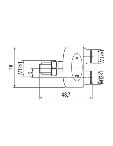 Trójnik M12 męski, 5-polowy - 2xM12 żeński 5-polowy 7024-41151-0000000 | Przewody i Złącza | Eshop Dopak | Wszystko dla Przemysł