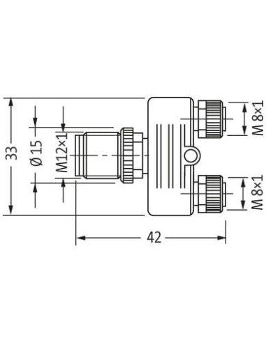 Trójnik M12 męski, 3-polowy - 2x M8 żeński, 3-polowy 7000-41221-0000000 | Przewody i Złącza | Eshop Dopak | Wszystko dla Przemys