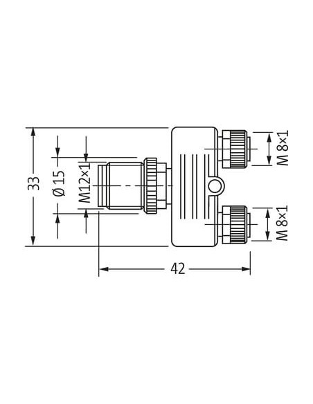 Trójnik M12 męski, 3-polowy - 2x M8 żeński, 3-polowy 7000-41221-0000000 | Przewody i Złącza | Eshop Dopak | Wszystko dla Przemys