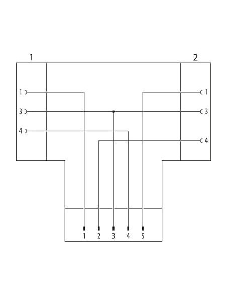 Trójnik SlimLine M12 męski 5szt / 2x M12 żeński 3szt. 7000-41155-0000000 | Przewody i Złącza | Eshop Dopak | Wszystko dla Przemy