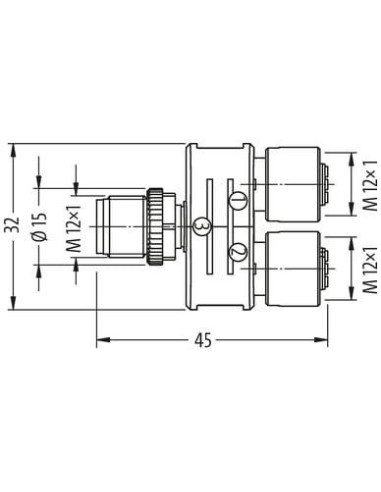 Złącze T SlimLine M12 męskie/ 2x M12 żeńskie Lite 7005-41133-0000000 | Przewody i Złącza | Eshop Dopak | Wszystko dla Przemysłu