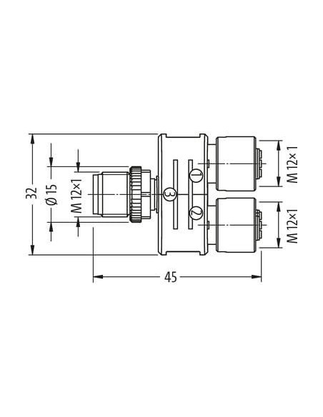 Złącze T SlimLine M12 męskie/ 2x M12 żeńskie Lite 7005-41133-0000000 | Przewody i Złącza | Eshop Dopak | Wszystko dla Przemysłu