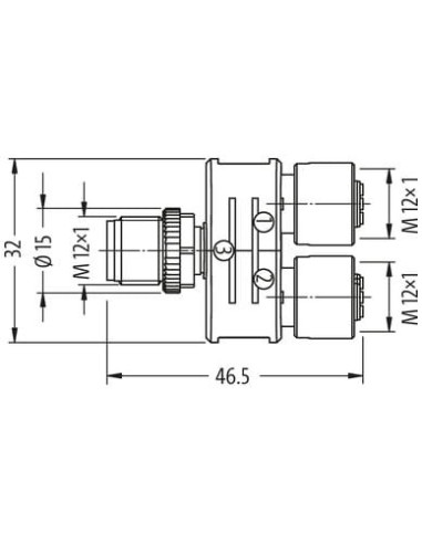 Złącze T SlimLine ekranowane M12 męskie/ 2xM12 żeńskie 7000-42711-0000000 | Przewody i Złącza | Eshop Dopak | Wszystko dla Przem