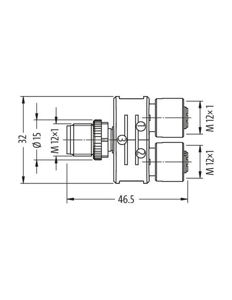 Złącze T SlimLine ekranowane M12 męskie/ 2xM12 żeńskie 7000-42711-0000000 | Przewody i Złącza | Eshop Dopak | Wszystko dla Przem