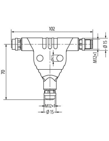 Trójnik M12 męski L-cod / 2x M12 żeński L-cod 7000-P4901-0000000 | Przewody i Złącza | Eshop Dopak | Wszystko dla Przemysłu