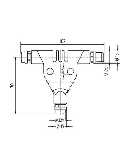 Trójnik M12 męski L-cod / 2x M12 żeński L-cod 7000-P4901-0000000 | Przewody i Złącza | Eshop Dopak | Wszystko dla Przemysłu