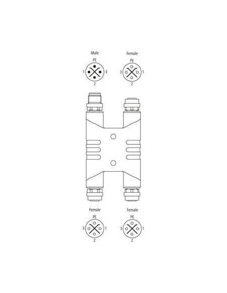 Złącze H M12 męskie kodowane S/ 3x M12 żeńskie kodowane S 7000-P6902-0000000 | Przewody i Złącza | Eshop Dopak | Wszystko dla Pr