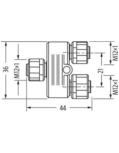 Trójnik M12 żeński Y-cod. - M12 żeński D-cod.   żeński A-cod. 7000-47311-0000000 | Przewody i Złącza | Eshop Dopak | Wszystko dl