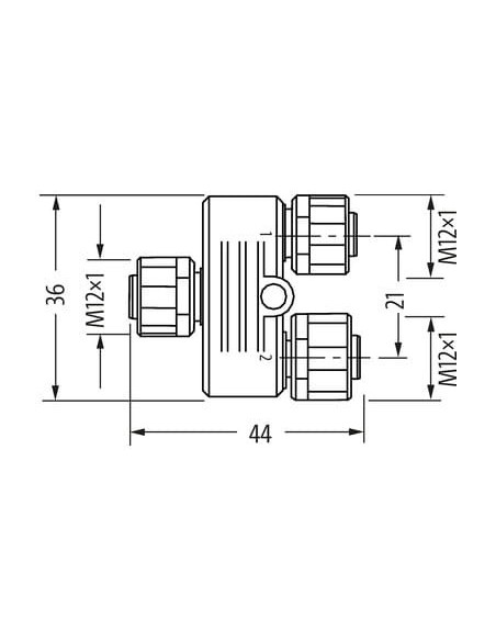 Trójnik M12 żeński Y-cod. - M12 żeński D-cod.   żeński A-cod. 7000-47311-0000000 | Przewody i Złącza | Eshop Dopak | Wszystko dl