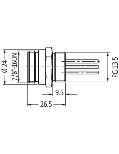 Złącze panelowe 7/8'' męskie, 5-polowe 0,5m 7000-78341-9780050 | Przewody i Złącza | Eshop Dopak | Wszystko dla Przemysłu
