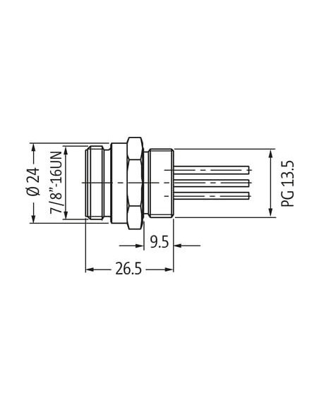 Złącze panelowe 7/8'' męskie, 5-polowe 0,5m 7000-78341-9780050 | Przewody i Złącza | Eshop Dopak | Wszystko dla Przemysłu