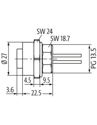 Złącze panelowe 7/8" żeńskie 5x0,75 1,5m 7000-78381-9780150 | Przewody i Złącza | Eshop Dopak | Wszystko dla Przemysłu