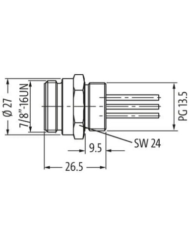 Złącze panelowe 7/8" męskie 4x0,75 1m 7000-78321-9770100 | Przewody i Złącza | Eshop Dopak | Wszystko dla Przemysłu