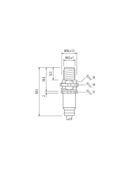 Gniazdo męskie M12 A-kod. 7000-13607-2150200 | Przewody i Złącza | Eshop Dopak | Wszystko dla Przemysłu