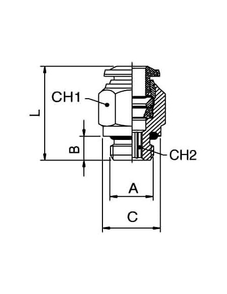 Złączka pneumatyczna wtykowa prosta do węża fi 4 mm, G 1/8 GZ, mosiądz niklowany | Pneumatyka | Eshop Dopak | Wszystko dla Przem