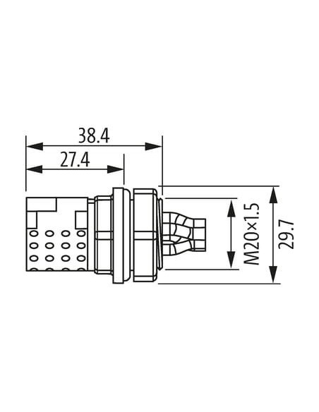 MQ15-X-Gniazdo zasilania żeńskie montaż przedni 7000-P8191-P800050 | Przewody i Złącza | Eshop Dopak | Wszystko dla Przemysłu