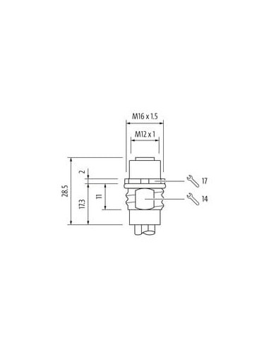 Złącze panelowe M12 Power L-kod żeńskie PUR 5x1,5 0,2m 7000-P4291-9800020 | Przewody i Złącza | Eshop Dopak | Wszystko dla Przem