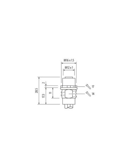 Złącze panelowe M12 Power L-kod żeńskie PUR 5x1,5 0,2m 7000-P4291-9800020 | Przewody i Złącza | Eshop Dopak | Wszystko dla Przem