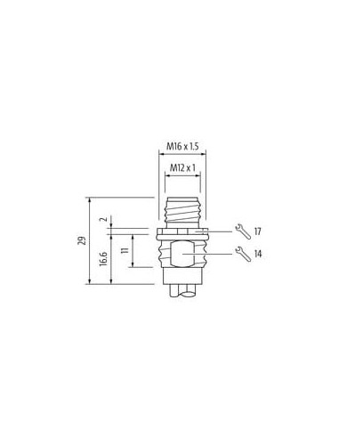 Złącze panelowe M12 Power L-cod męskie 7000-P4281-9800150 | Przewody i Złącza | Eshop Dopak | Wszystko dla Przemysłu