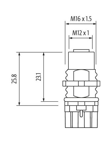 Złącze męskie M12 0° kod L. typ 7000-R2115-11L2400 | Przewody i Złącza | Eshop Dopak | Wszystko dla Przemysłu