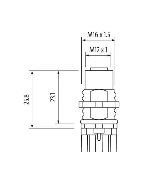 Złącze męskie M12 0° kod L. typ 7000-R2115-11L2400 | Przewody i Złącza | Eshop Dopak | Wszystko dla Przemysłu