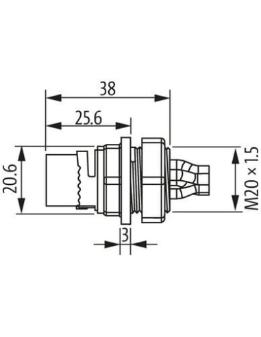 MQ15-X-Gniazdo zasilania męskie mocowane z przodu 7000-P8181-P830100 | Przewody i Złącza | Eshop Dopak | Wszystko dla Przemysłu