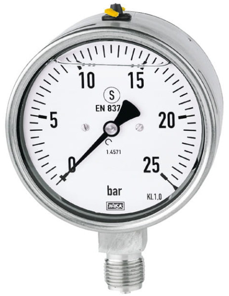Manometr glicerynowy G1/2R, 100mm, 0-4bar, ES | Przyrządy Pomiarowe | Eshop Dopak | Wszystko dla Przemysłu
