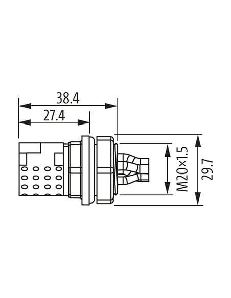 Gniazdo żeńskie MQ15-X-Power montaż przedni 7000-P8091-P820025 | Przewody i Złącza | Eshop Dopak | Wszystko dla Przemysłu