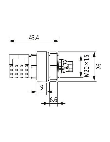 MQ15-X-Gniazdo zasilania żeńskie montaż przedni 7000-P8291-P810025 | Przewody i Złącza | Eshop Dopak | Wszystko dla Przemysłu