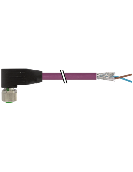 Konektor M12 żeński, kątowy, b-cod. z wyłącznikiem kablowym 7000-14071-8400500 | Przewody i Złącza | Eshop Dopak | Wszystko dla 