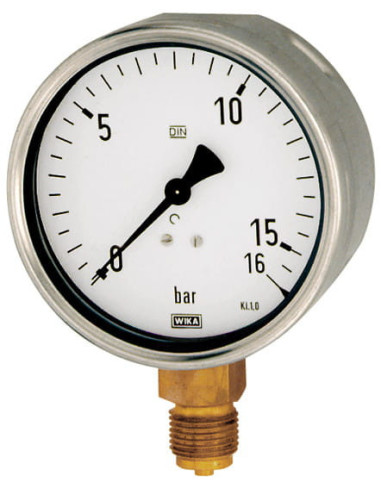 Manometr przemysłowy radialny 0-1,6 bar, G 1/2, 100 mm, obudowa CrNi | Przyrządy Pomiarowe | Eshop Dopak | Wszystko dla Przemysł