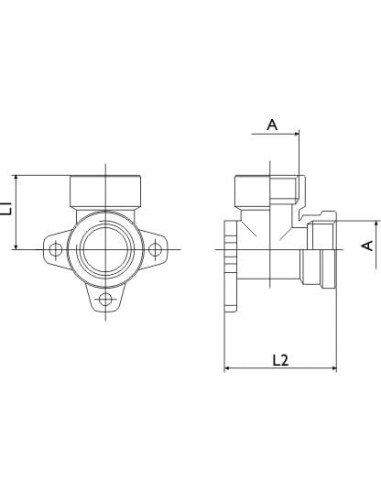 Kolanko gwintowane do montażu na ścianie, kolanko naścienne, G 1/2 GW, mosiądz niklowany | Hydraulika | Eshop Dopak | Wszystko d