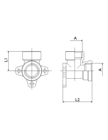 Kolanko gwintowane do montażu na ścianie, kolanko naścienne, G 1/2 GW, mosiądz niklowany | Hydraulika | Eshop Dopak | Wszystko d