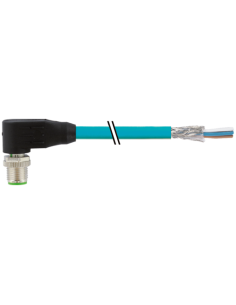 M12 damski 90° kod D. Ekranowany z kablem EN 7700-14561-S4U0500 | Przewody i Złącza | Eshop Dopak | Wszystko dla Przemysłu