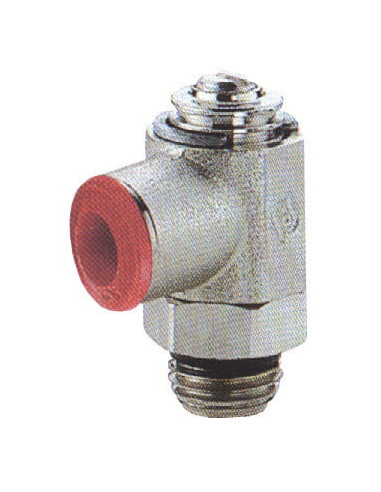 Zawór dławiąco-zwrotny wtykowy do siłownika M5 GZ do węża fi 6 mm, mosiądz niklowany | Hydraulika | Eshop Dopak | Wszystko dla P