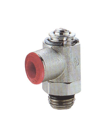 Zawór dławiąco-zwrotny wtykowy do zaworów G 3/8 GZ do węża fi 10 mm, mosiądz niklowany | Hydraulika | Eshop Dopak | Wszystko dla