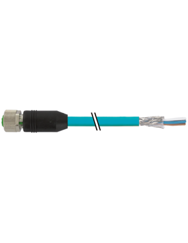 M12 żeńskie 0° 8p. Ekranowany z kablem EN 7700-17581-S4W0150 | Przewody i Złącza | Eshop Dopak | Wszystko dla Przemysłu