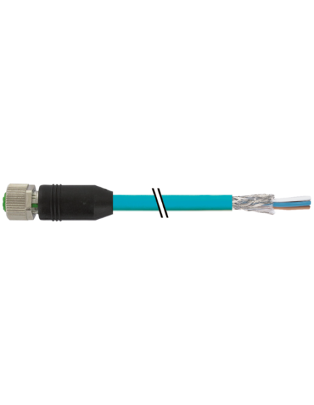 M12 żeńskie 0° 8p. Ekranowany z kablem EN 7700-17581-S4W0150 | Przewody i Złącza | Eshop Dopak | Wszystko dla Przemysłu