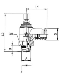 Zawór dławiący wtykowy ręczny M5 GZ do węża fi 6 mm, mosiądz niklowany | Hydraulika | Eshop Dopak | Wszystko dla Przemysłu 2