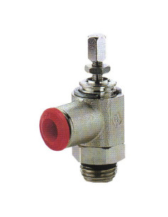 Zawór dławiący wtykowy ręczny G 1/8 GZ do węża fi 8 mm, mosiądz niklowany | Hydraulika | Eshop Dopak | Wszystko dla Przemysłu